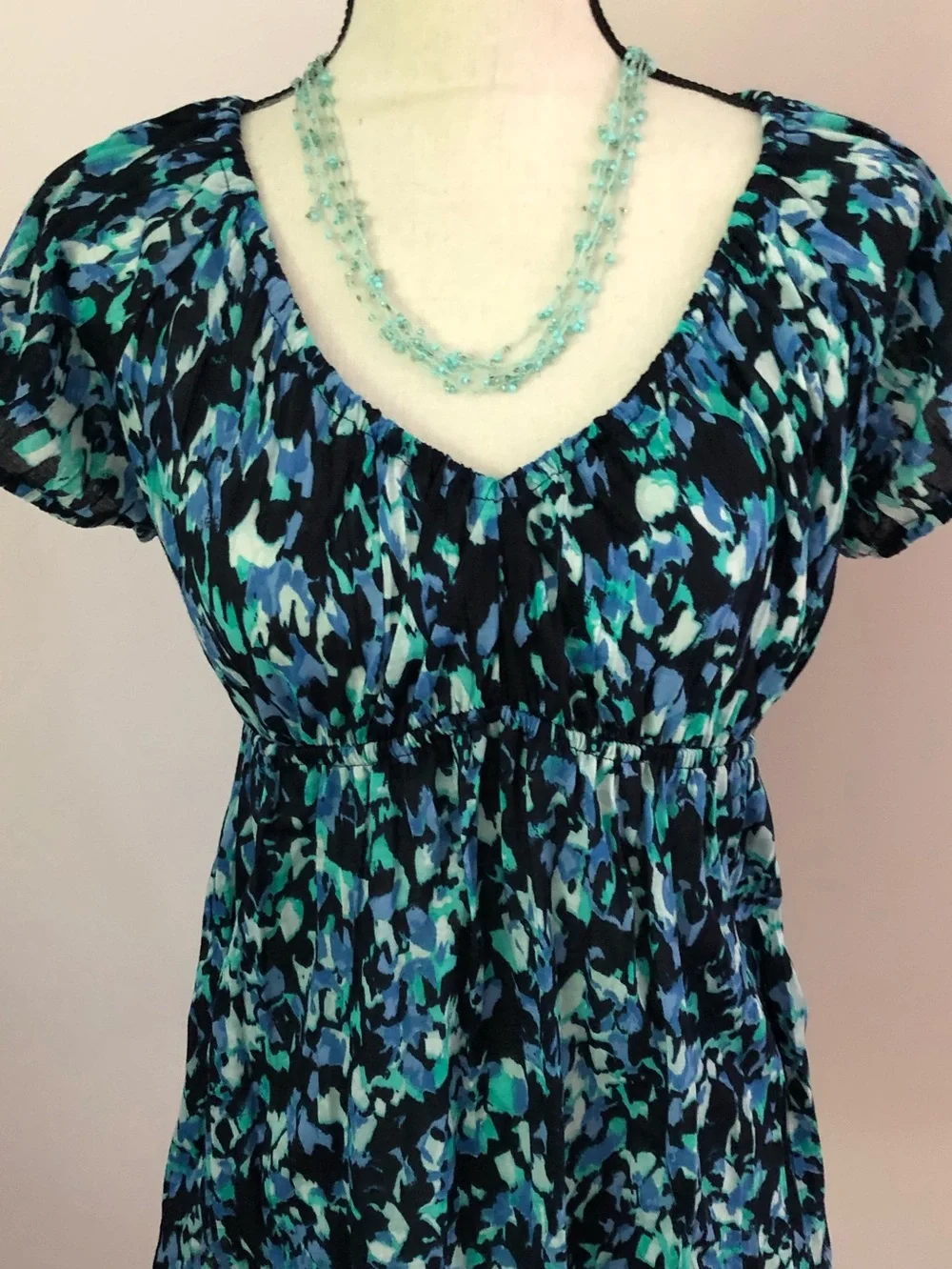 Daisy Fuentes Print Y2K Babydoll Top Size Medium - Picture 2 of 5